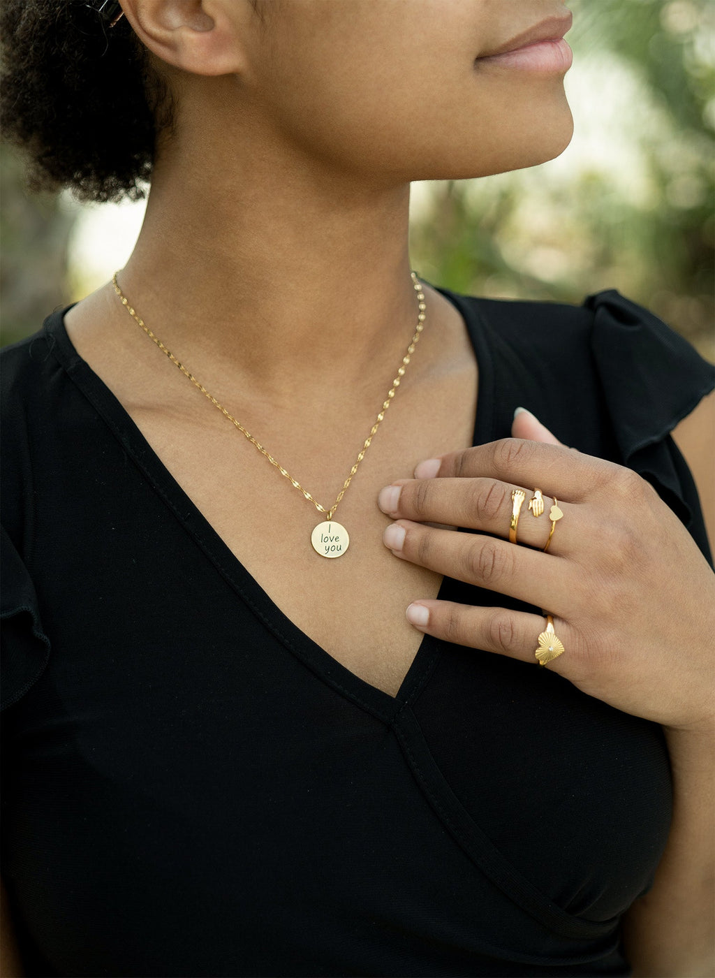 18K Gold PVD Stainless Steel Cubic Zirconia Sunburst Heart Ring