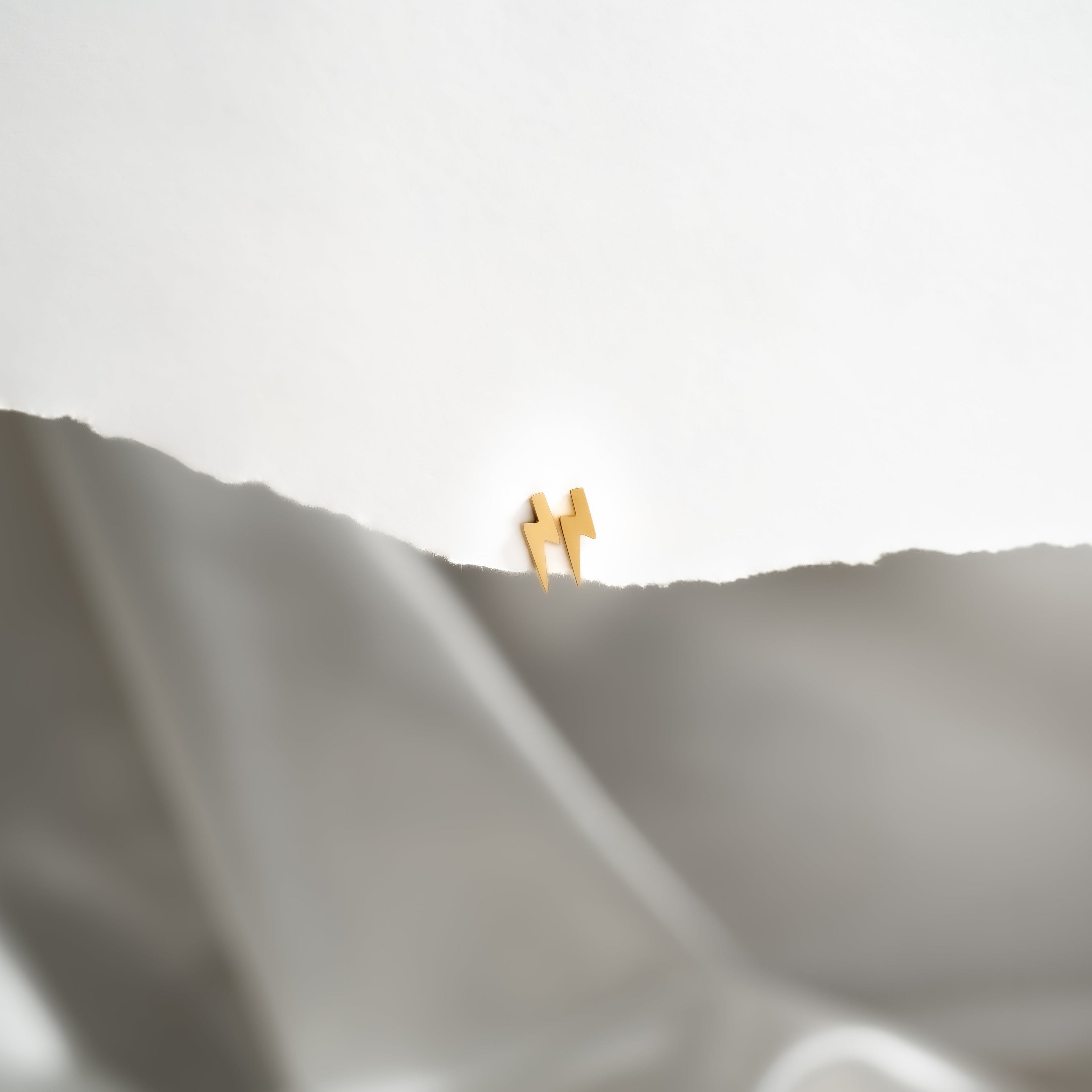 Gold Lightning Bolt Earrings – 18K Gold Studs | Hypoallergenic Stainless Steel Jewelry