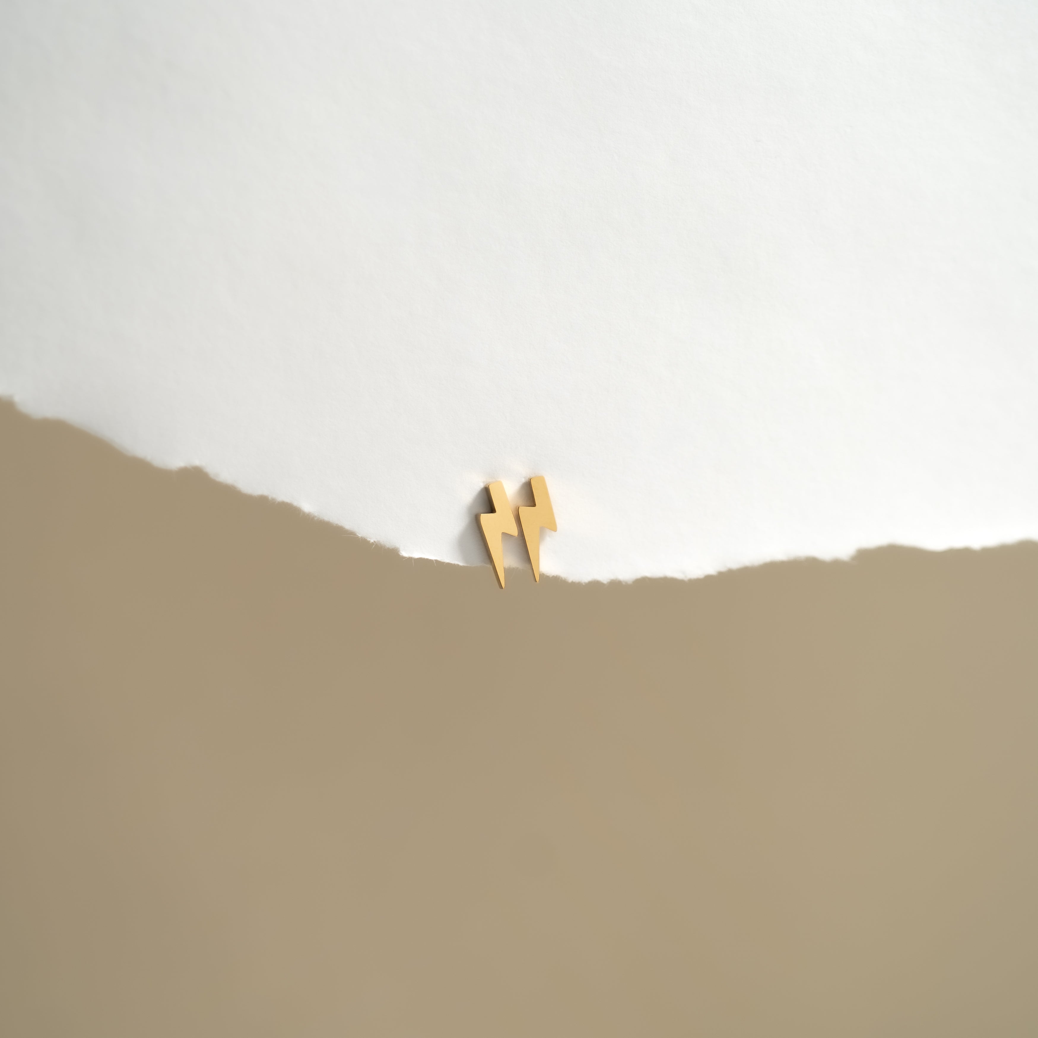 Gold Lightning Bolt Earrings – 18K Gold Studs | Hypoallergenic Stainless Steel Jewelry