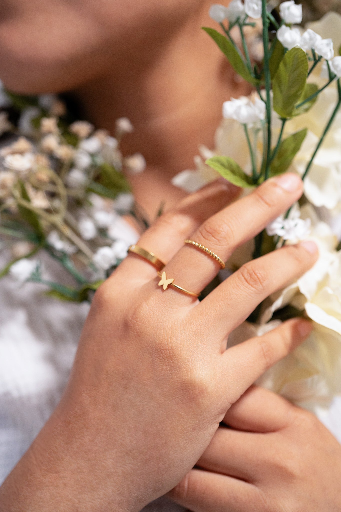 18K Gold Stacking Rings – Symbol Stainless Steel PVD Coated Jewelry Stack