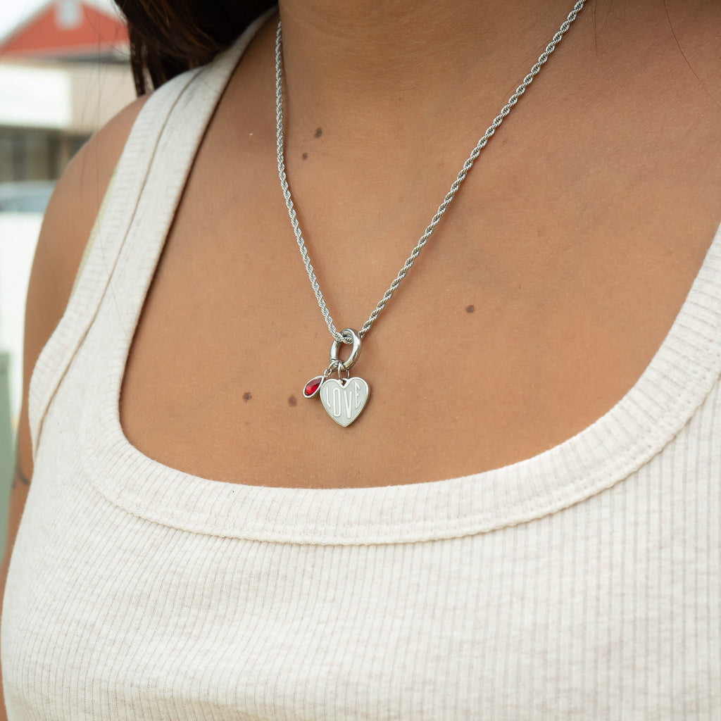 18K Gold Heart Charm – Polished Stainless Steel Pendant for Sensitive Skin