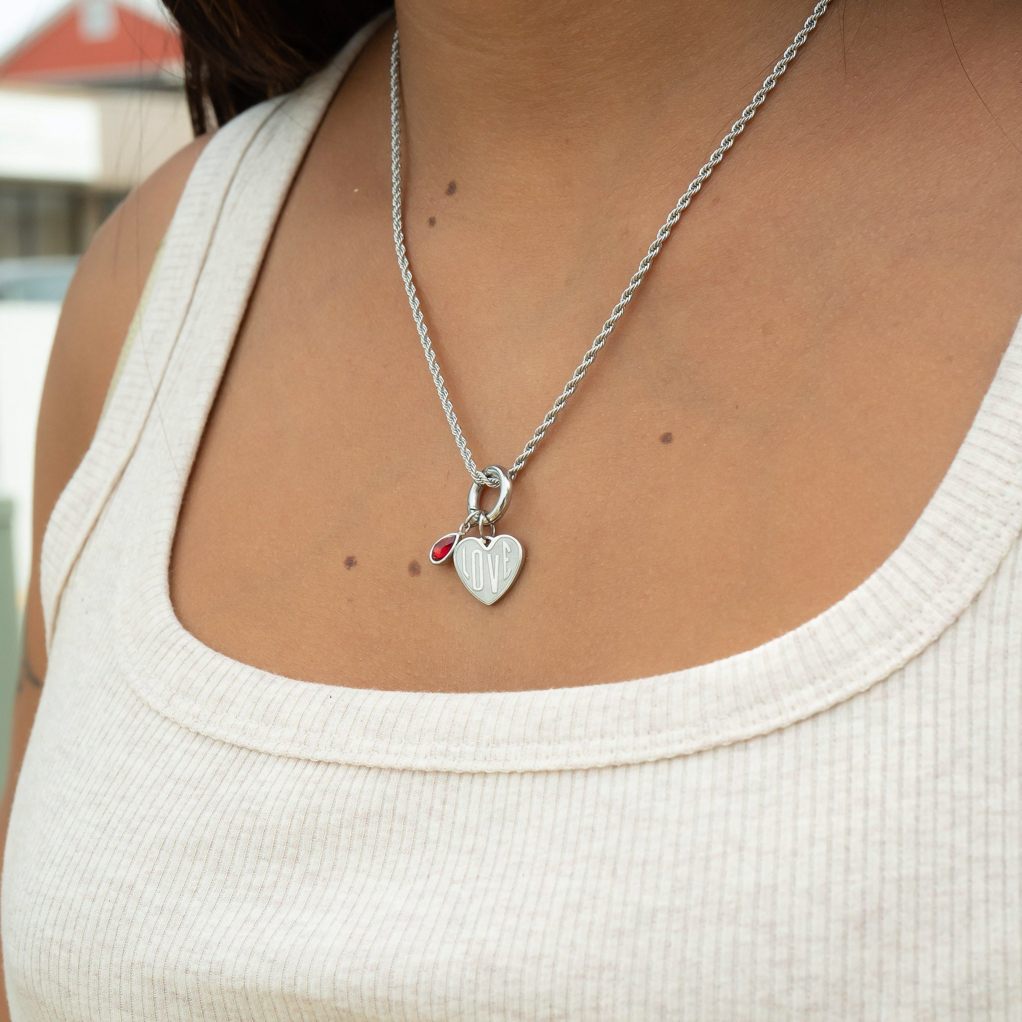 18K Gold Heart Charm – Polished Stainless Steel Pendant for Sensitive Skin