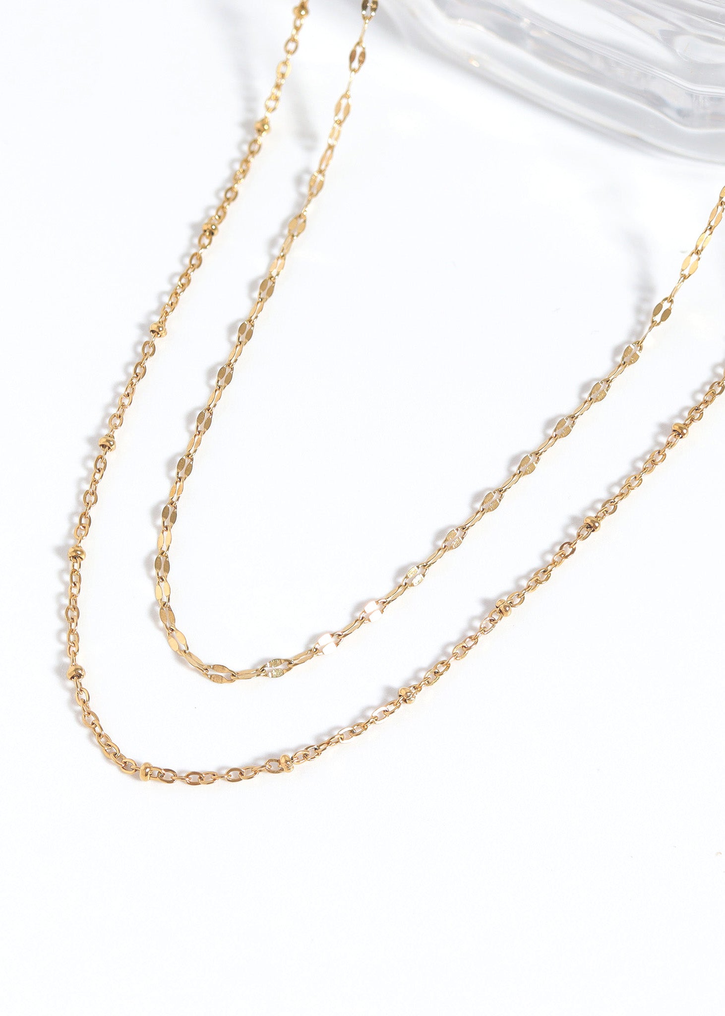 Satellite Chain Necklace – 18K Gold Adjustable Stainless Steel Jewelry