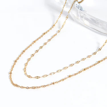 18K Gold PVD Stainless Steel Satellite Chain Necklace