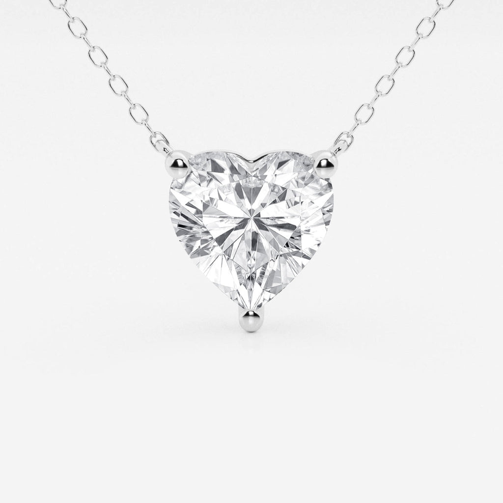 Lab Grown Diamond Necklace – 3 Carat Floating Heart Pendant in 14K Gold