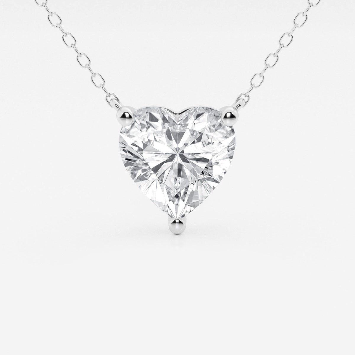 Lab Grown Diamond Necklace – 3 Carat Floating Heart Pendant in 14K Gold