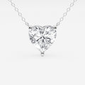 Lab Grown Diamond Pendant – 2 Carat Floating Solitaire Heart Shape Necklace in 14K Gold
