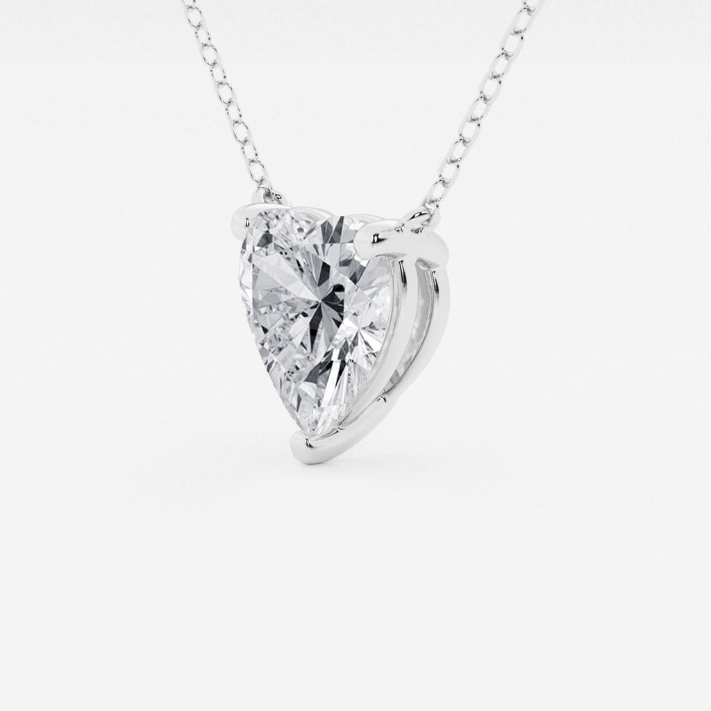Lab Grown Diamond Necklace – 3 Carat Floating Heart Pendant in 14K Gold