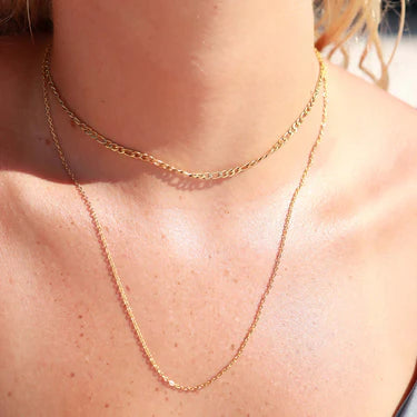 18K Gold PVD Stainless Steel PVD Coated Loop/Cable Chain Necklace