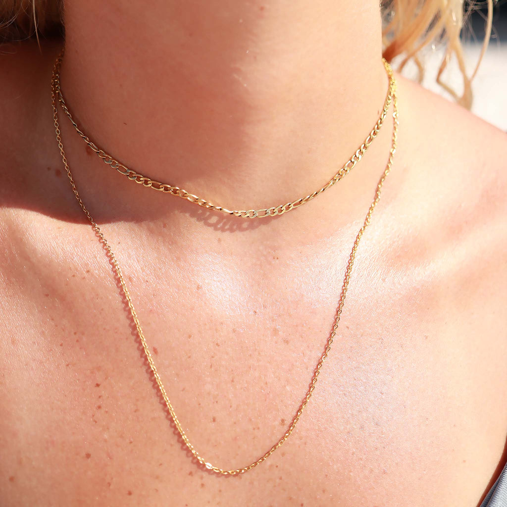 Gold PVD Necklace - 18K Gold Jewelry Stainless Steel Loop Chain Scratch Resistant