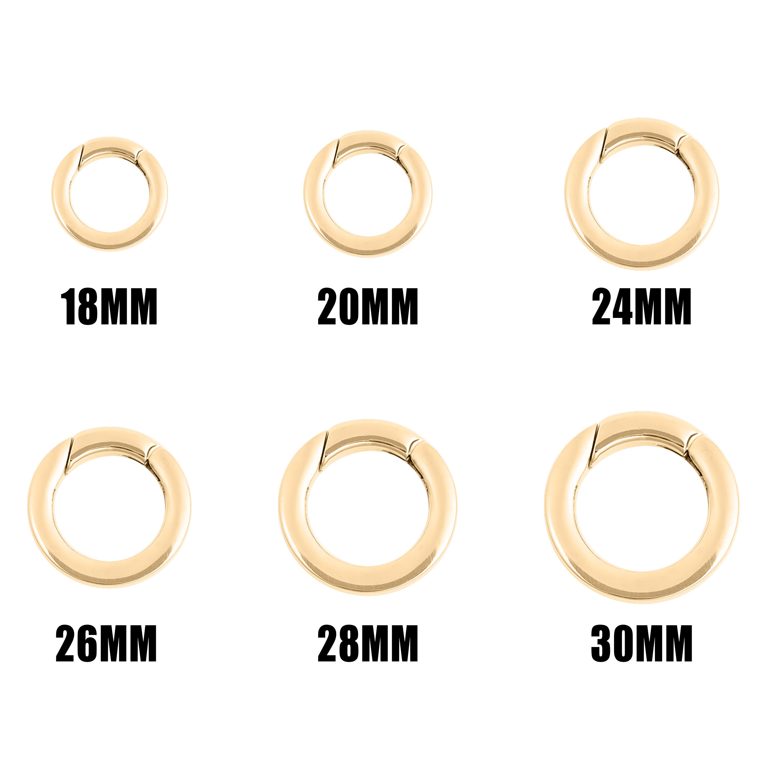 Steel Circle Carabiner Sizes 18 MM, 20MM, 24MM, 26M, 28MM, 30MM
