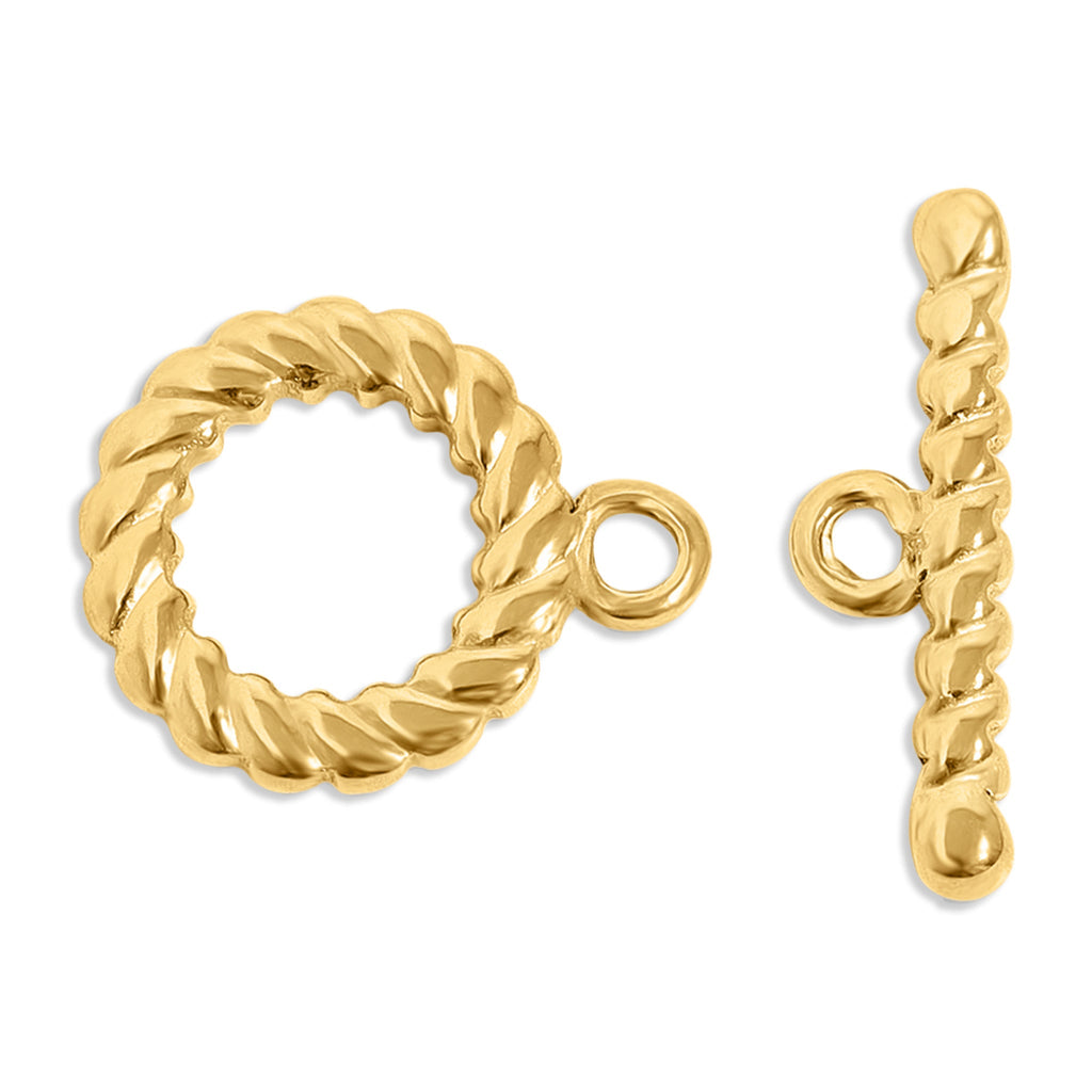 Gold Toggle Clasp – 18K PVD Coated Stainless Steel Braided Jewelry Clasp