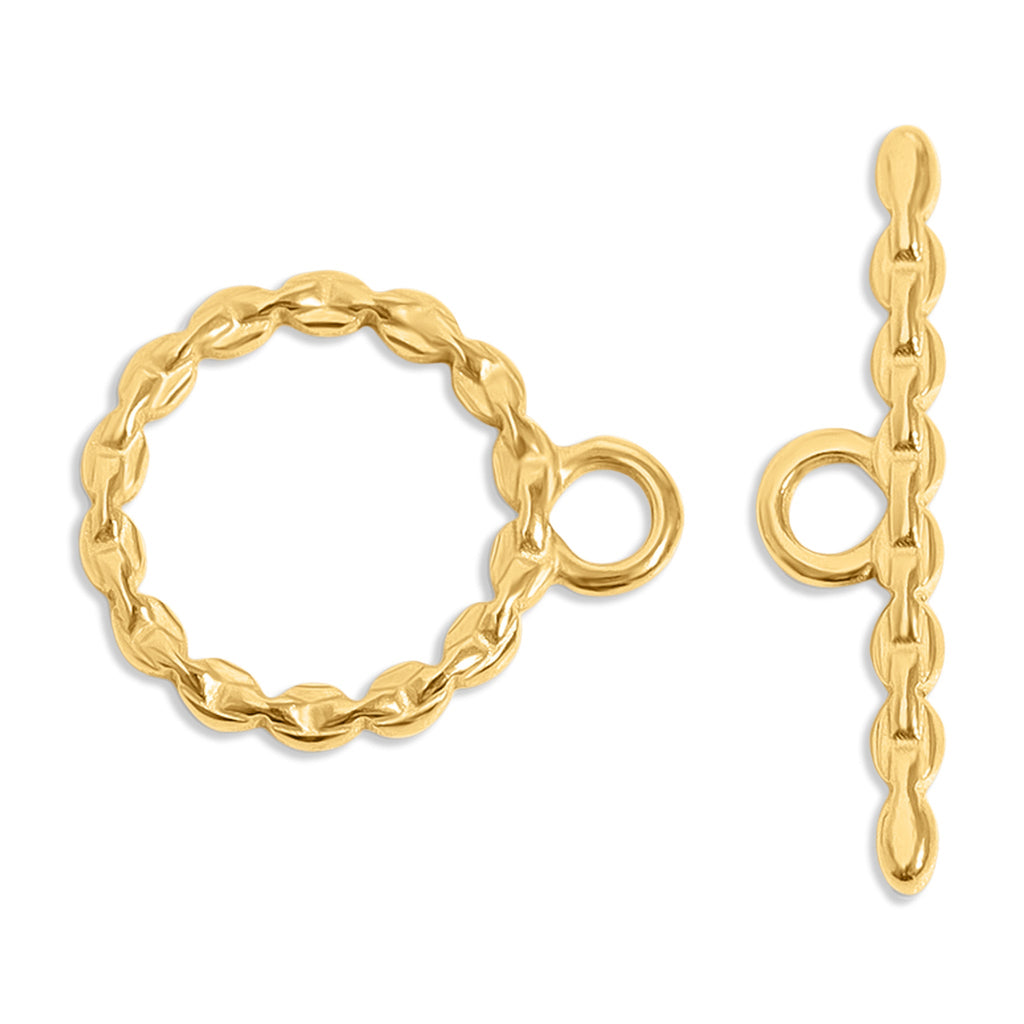 18K Gold Toggle Clasp - Durable Stainless Steel Jewelry Connector for Bracelets & Necklaces