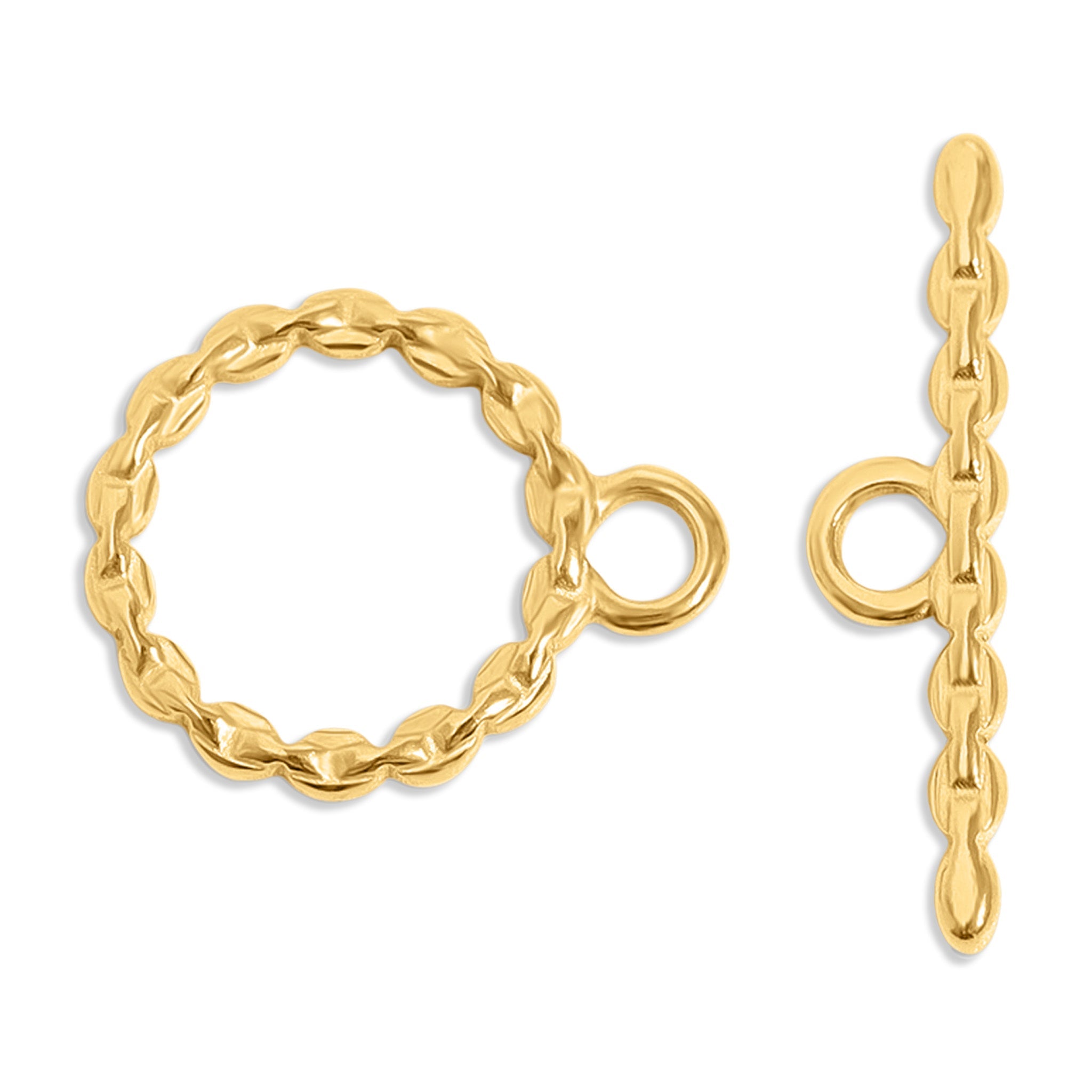18K Gold Toggle Clasp - Durable Stainless Steel Jewelry Connector for Bracelets & Necklaces