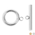 Gold Toggle Clasp - 18K PVD Coated Small Circle Stainless Steel Jewelry Fastener