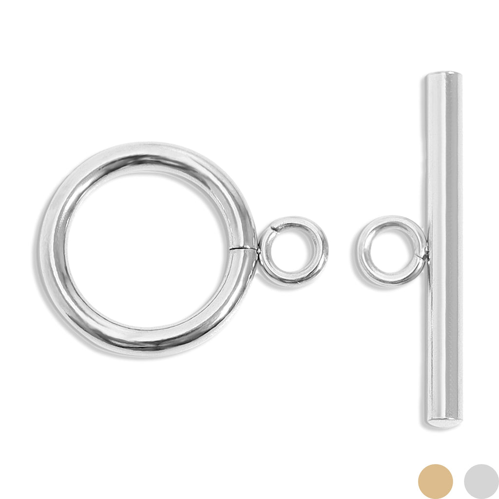 Gold Toggle Clasp – 18K PVD Stainless Steel Circle Toggle Clasp for Bracelets & Necklaces