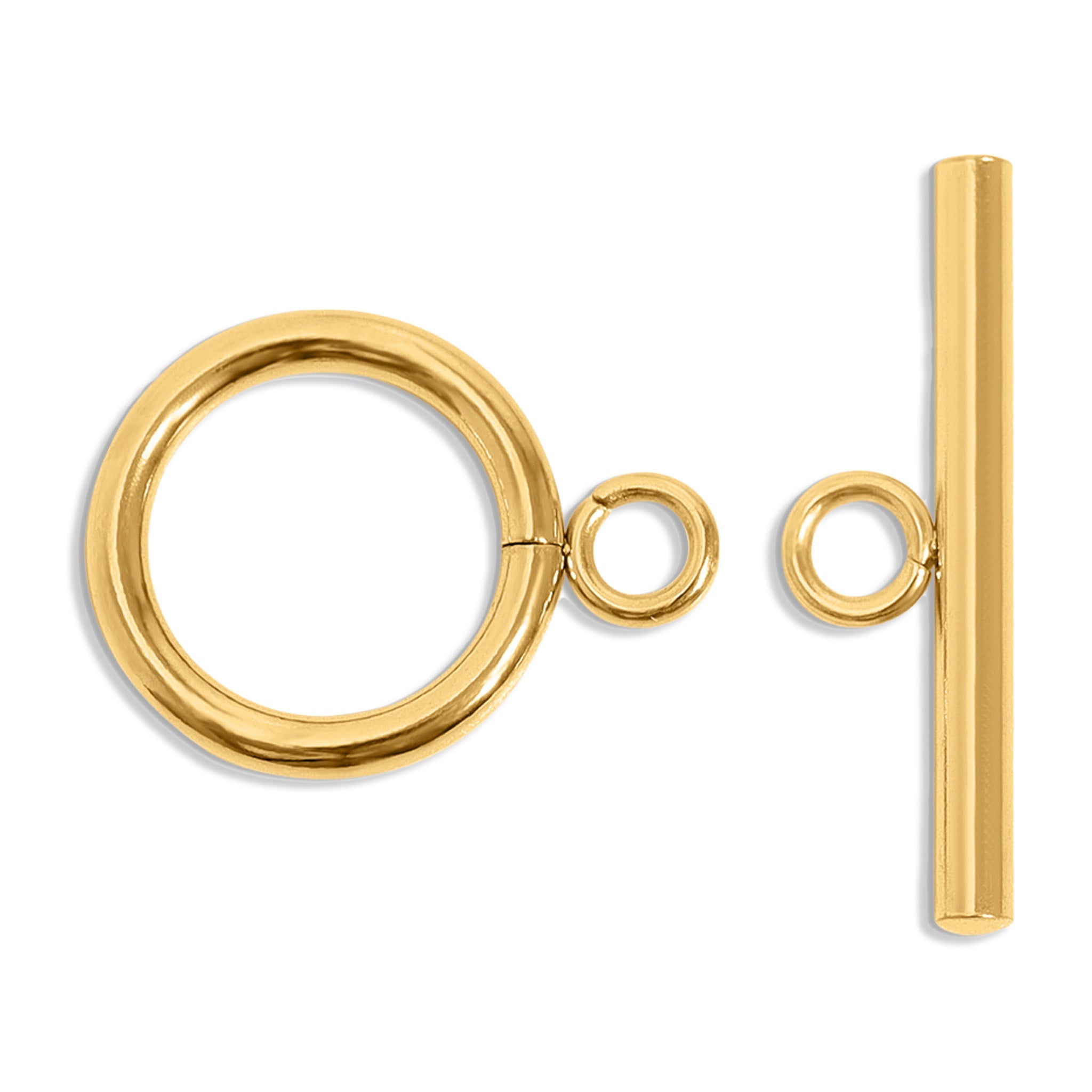 Gold Toggle Clasp – 18K PVD Stainless Steel Circle Toggle Clasp for Bracelets & Necklaces
