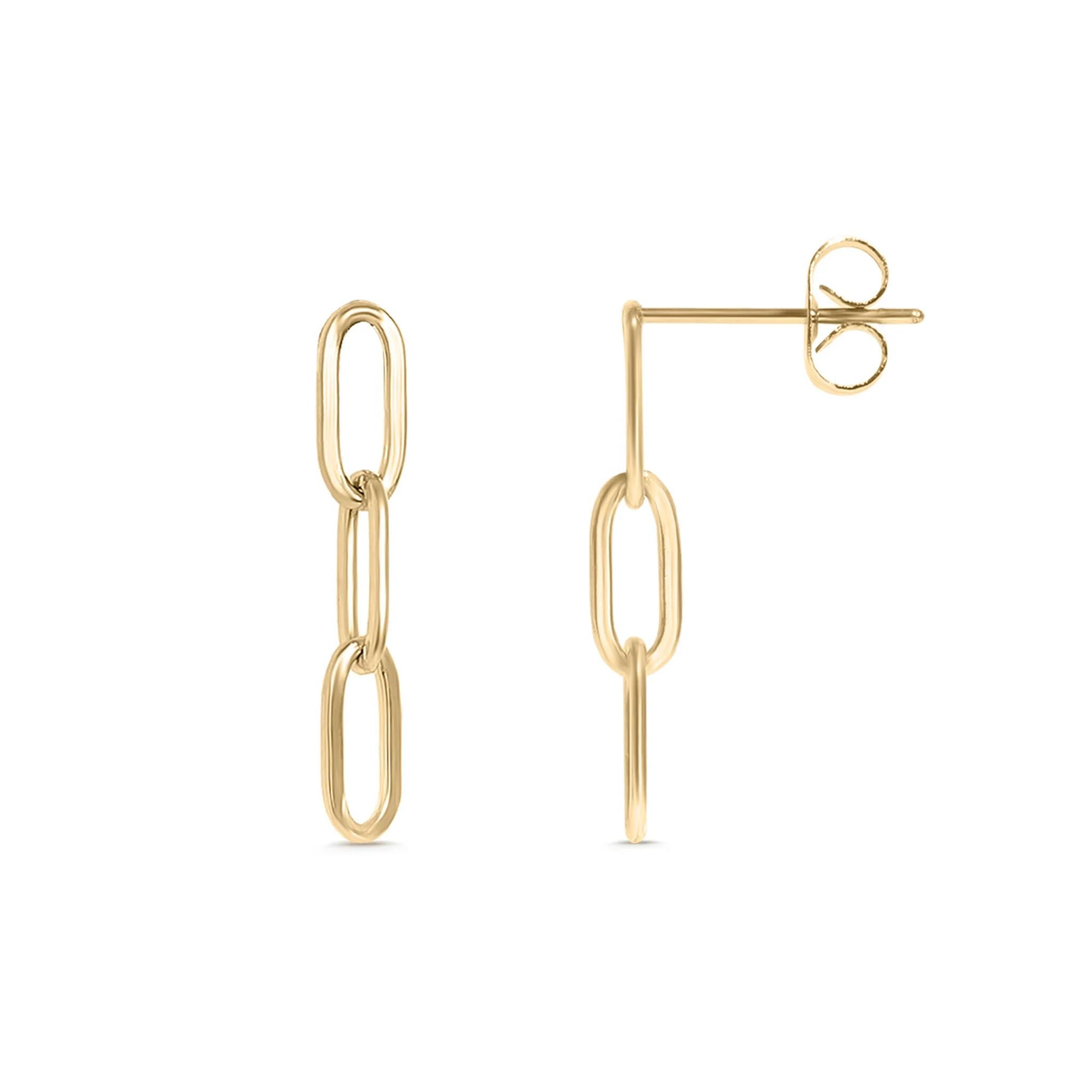 14K Gold Filled PLUS Paperclip Earrings 