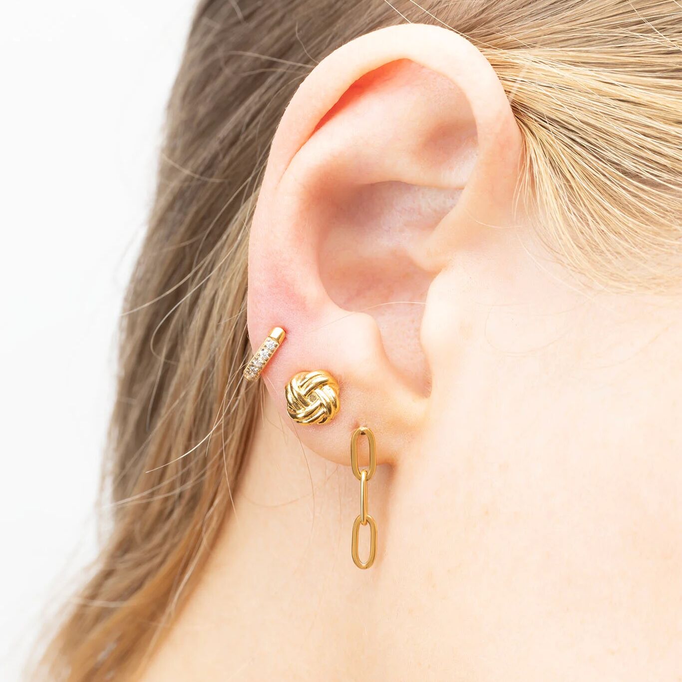 14K Gold Filled PLUS Paperclip Earrings 