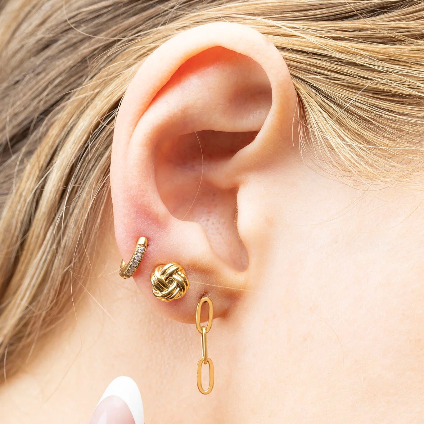 14K Gold Filled PLUS Paperclip Earrings 