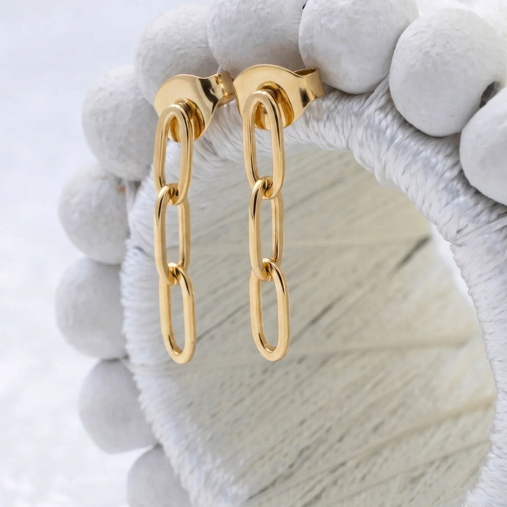 14K Gold Filled PLUS Paperclip Earrings 