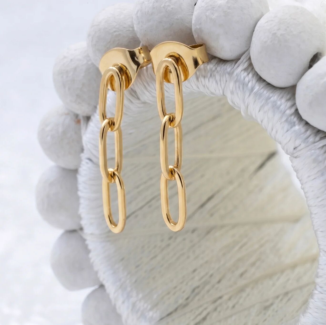 14K Gold Filled PLUS Paperclip Earrings 