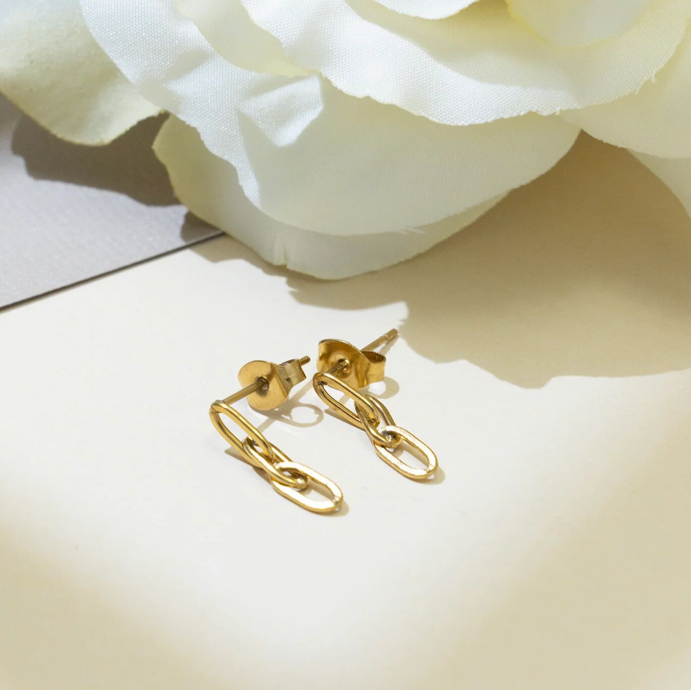 14K Gold Filled PLUS Paperclip Earrings 