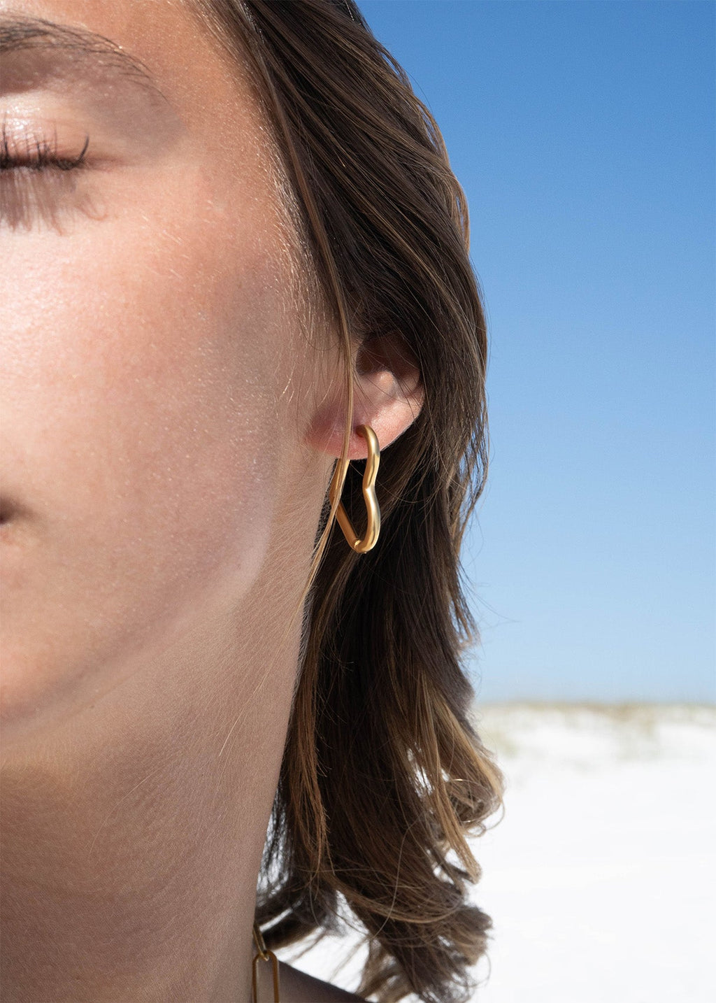 Heart Huggie Earrings – 18K Gold Plated Lightweight Stainless Steel Hoops