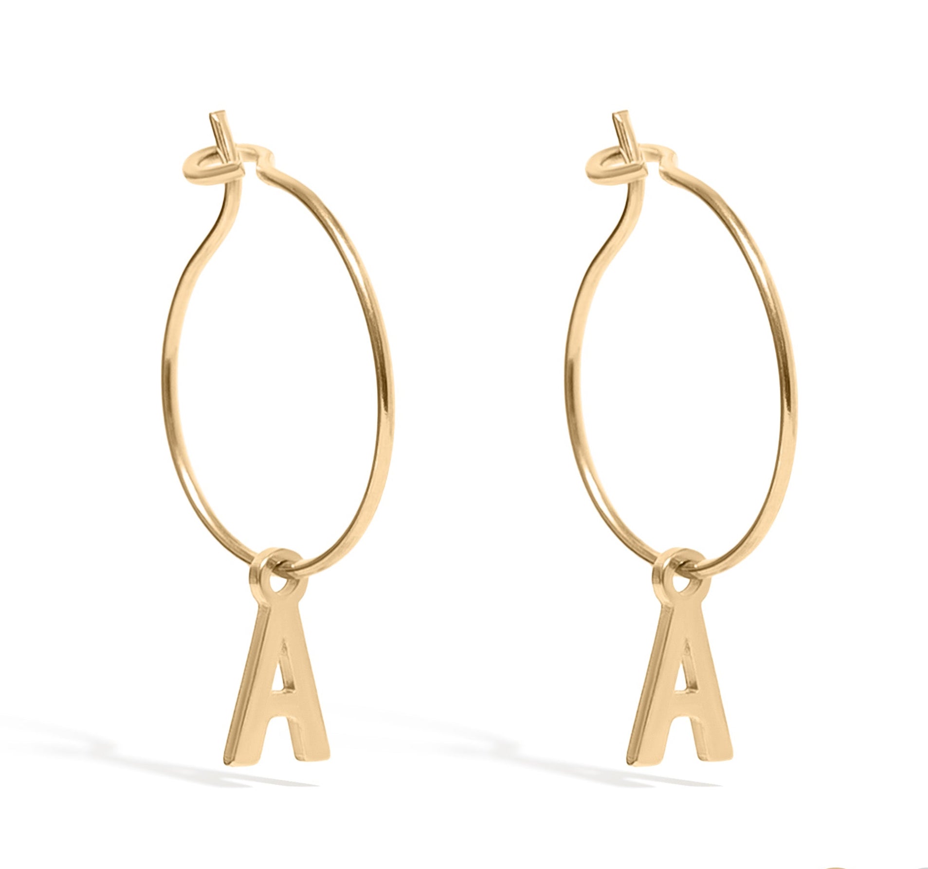 Mini Hoop Earrings – Gold Plated Initial Hoops | Hypoallergenic Stainless Steel Jewelry