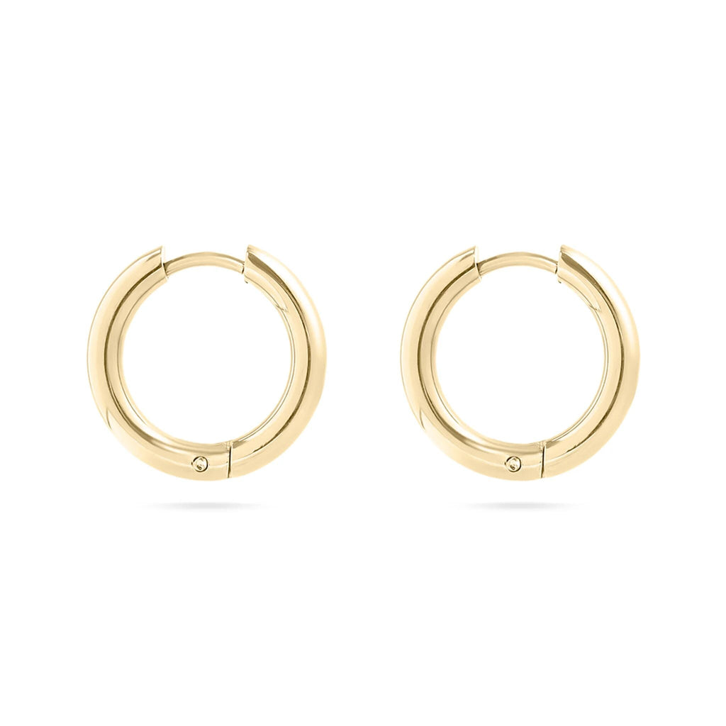 14K Gold Filled PLUS Circle Huggie Hoop Earrings