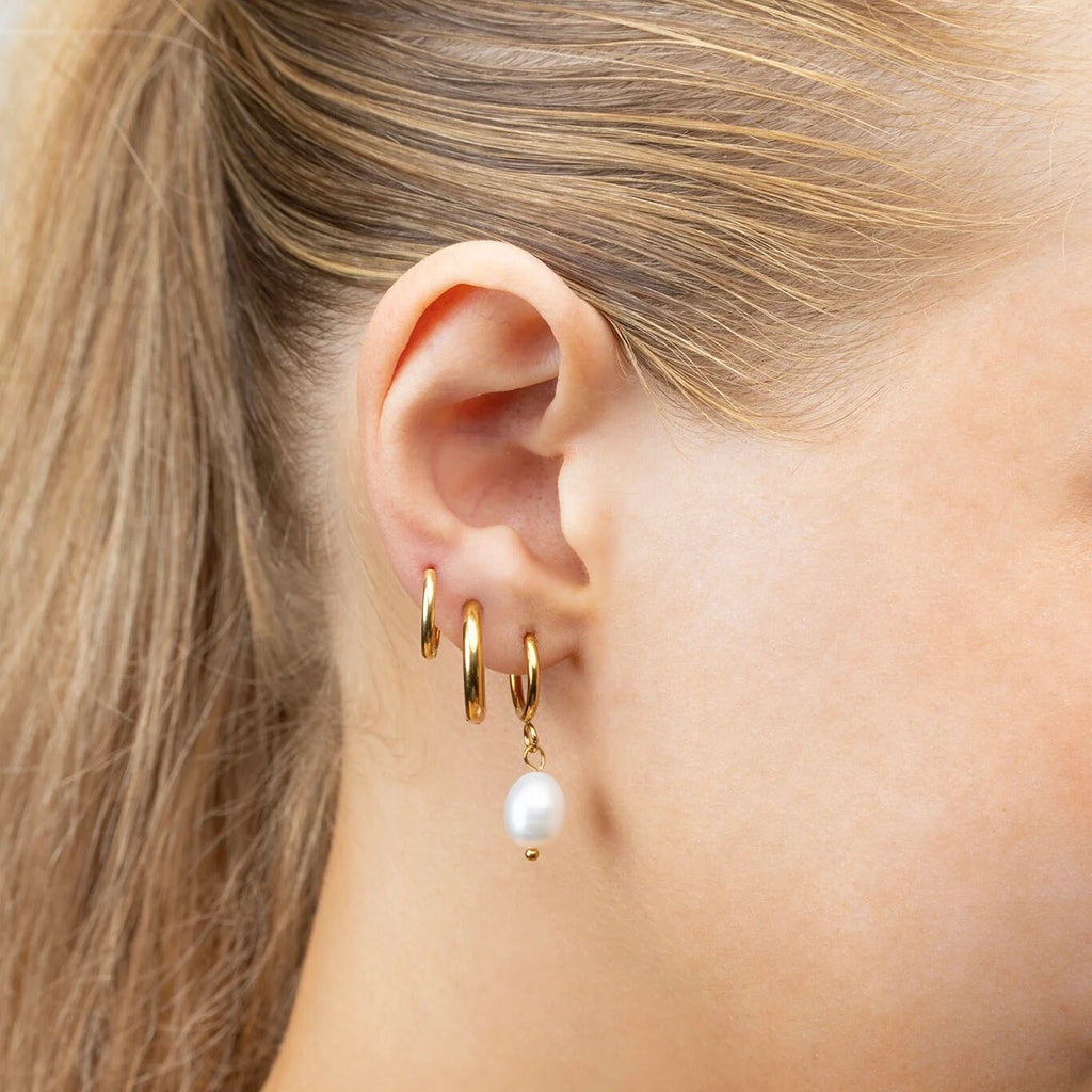 14K Gold Filled PLUS Circle Huggie Hoop Earrings