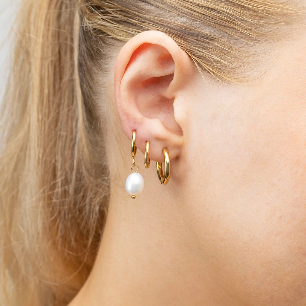 14K Gold Filled PLUS Circle Huggie Hoop Earrings