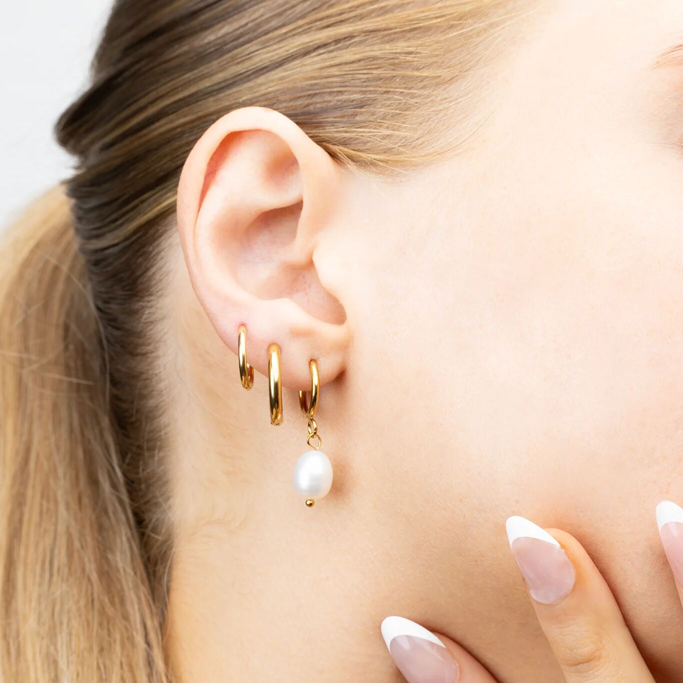14K Gold Filled PLUS Circle Huggie Hoop Earrings