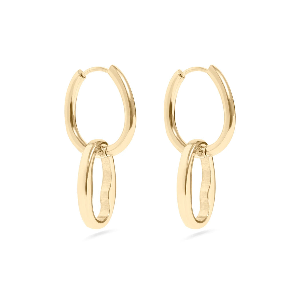 14K Gold Filled PLUS Interlocked Oval Pendant Earrings- main