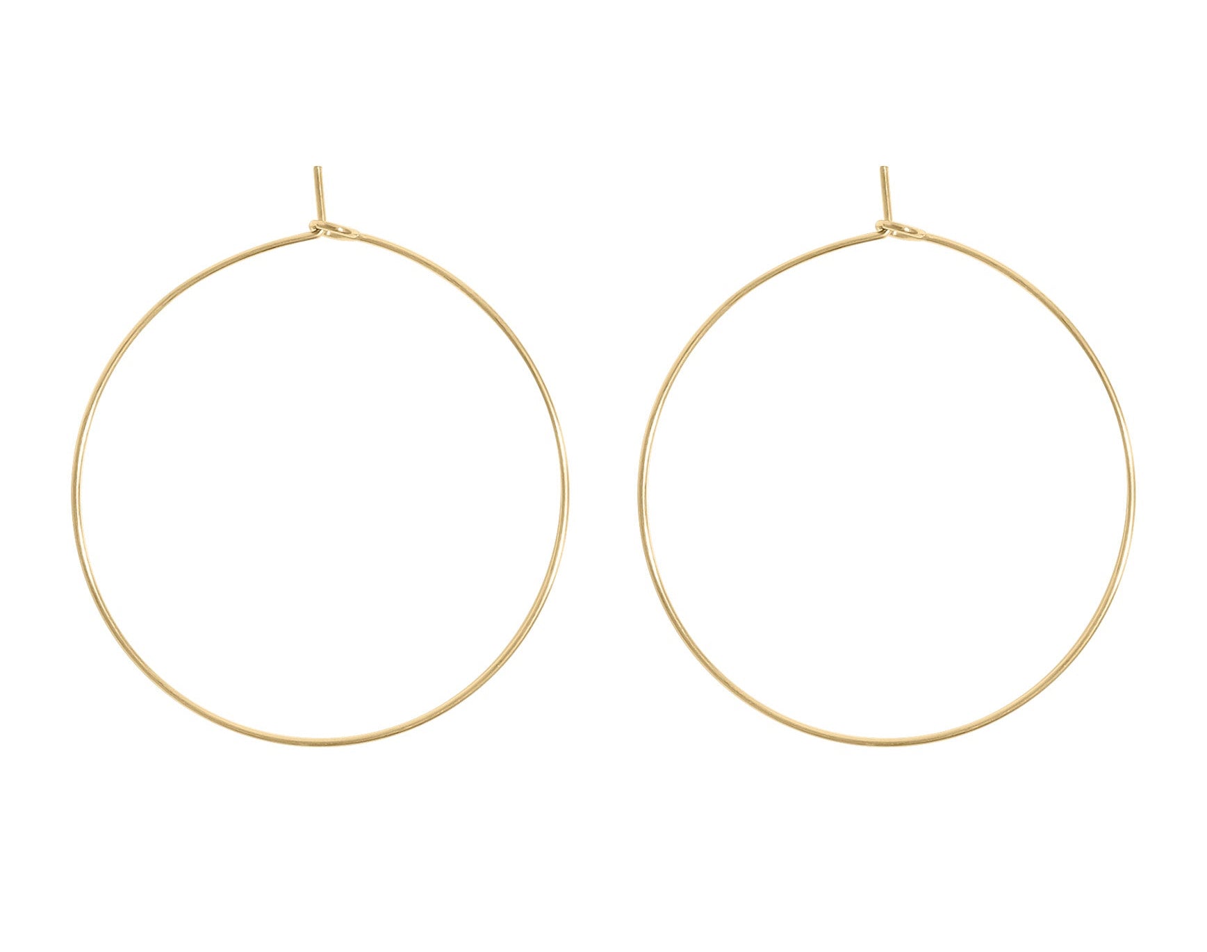 Gold Hoop Earrings – Lightweight 18K Gold Wire Hoops | Hypoallergenic Stainless Steel