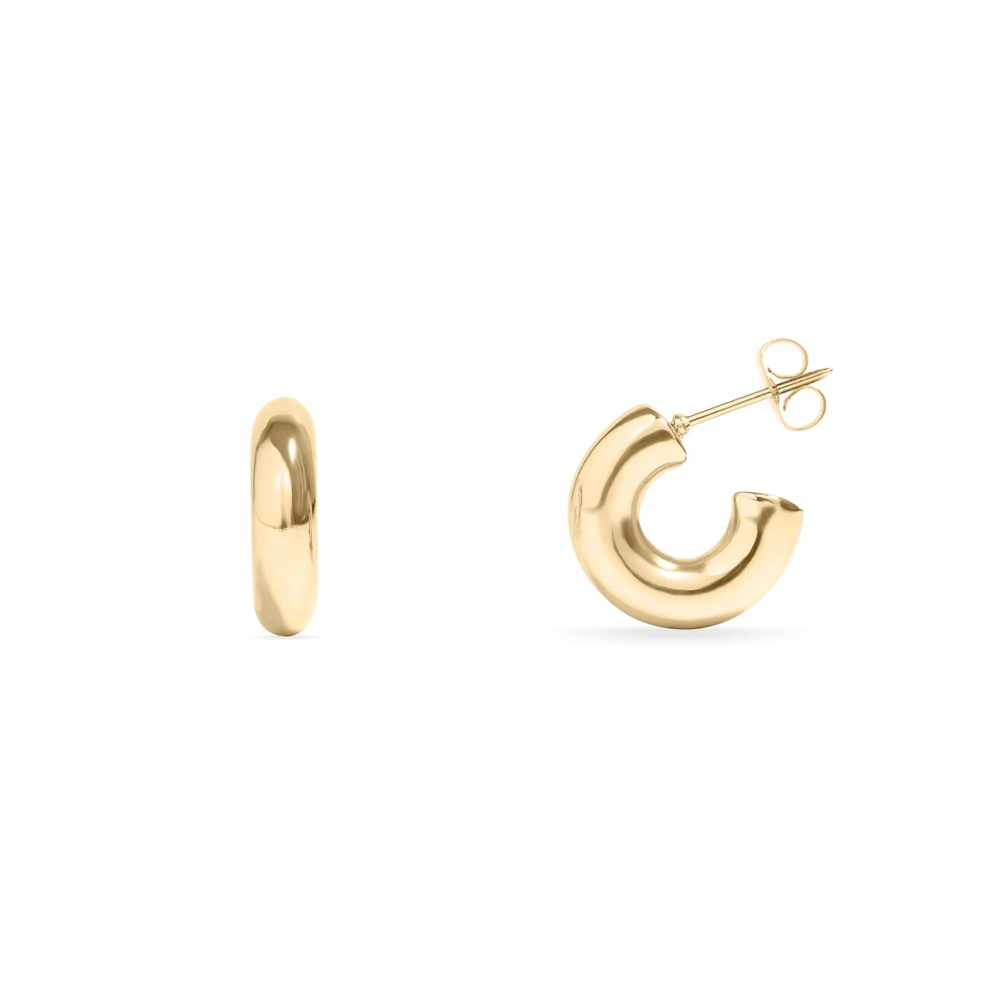 14K Gold Filled PLUS Chunky Huggie Hoop Earring