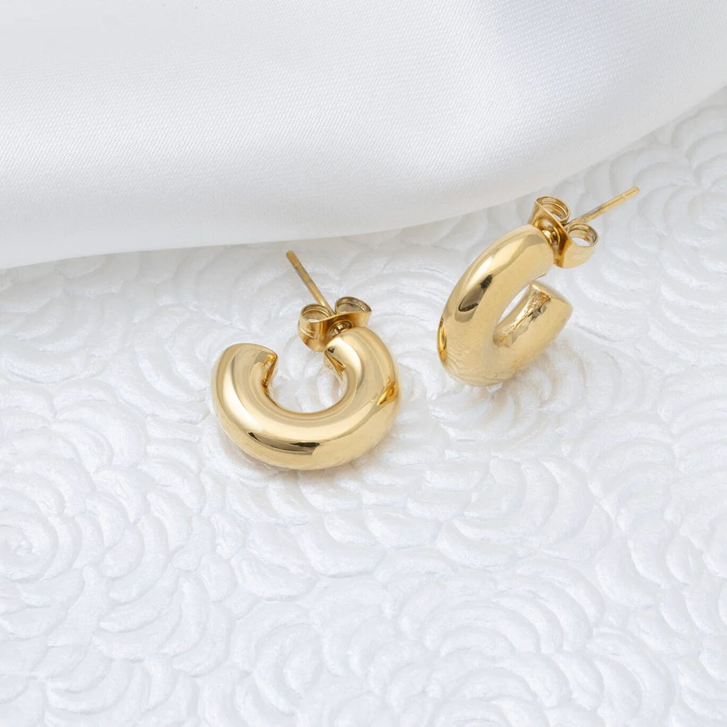 14K Gold Filled PLUS Chunky Huggie Hoop Earring