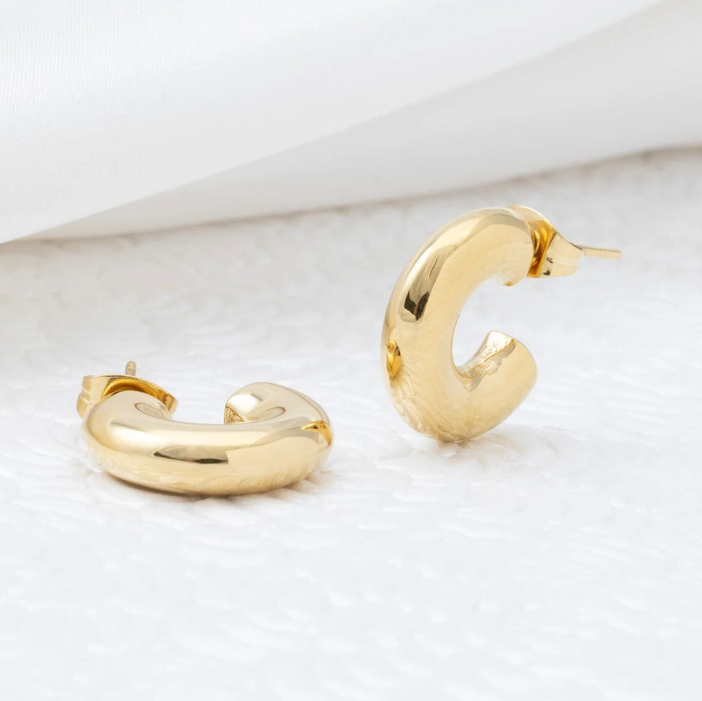 14K Gold Filled PLUS Chunky Huggie Hoop Earring