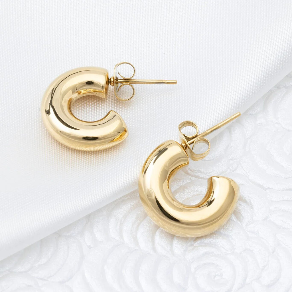 14K Gold Filled PLUS Chunky Huggie Hoop Earring