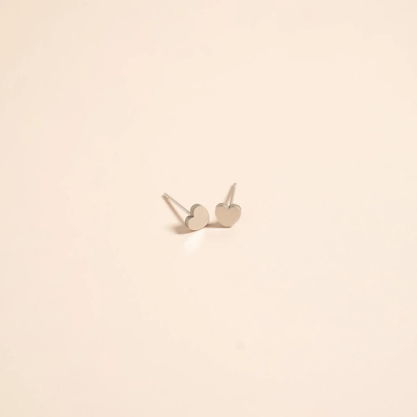 18K Gold Heart Earrings – Hypoallergenic Stainless Steel Studs | Minimalist Design