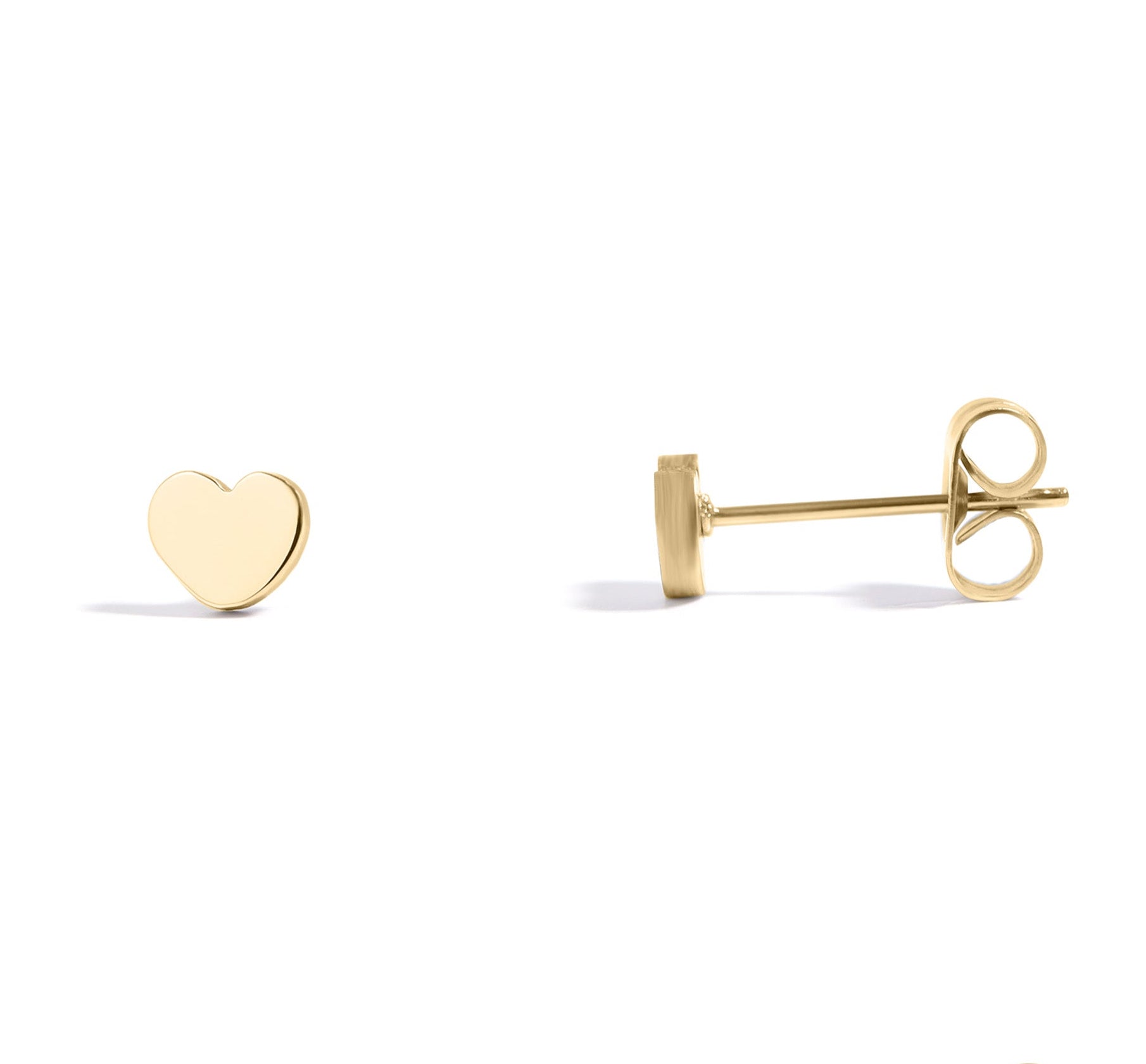 18K Gold Heart Earrings – Hypoallergenic Stainless Steel Studs | Minimalist Design