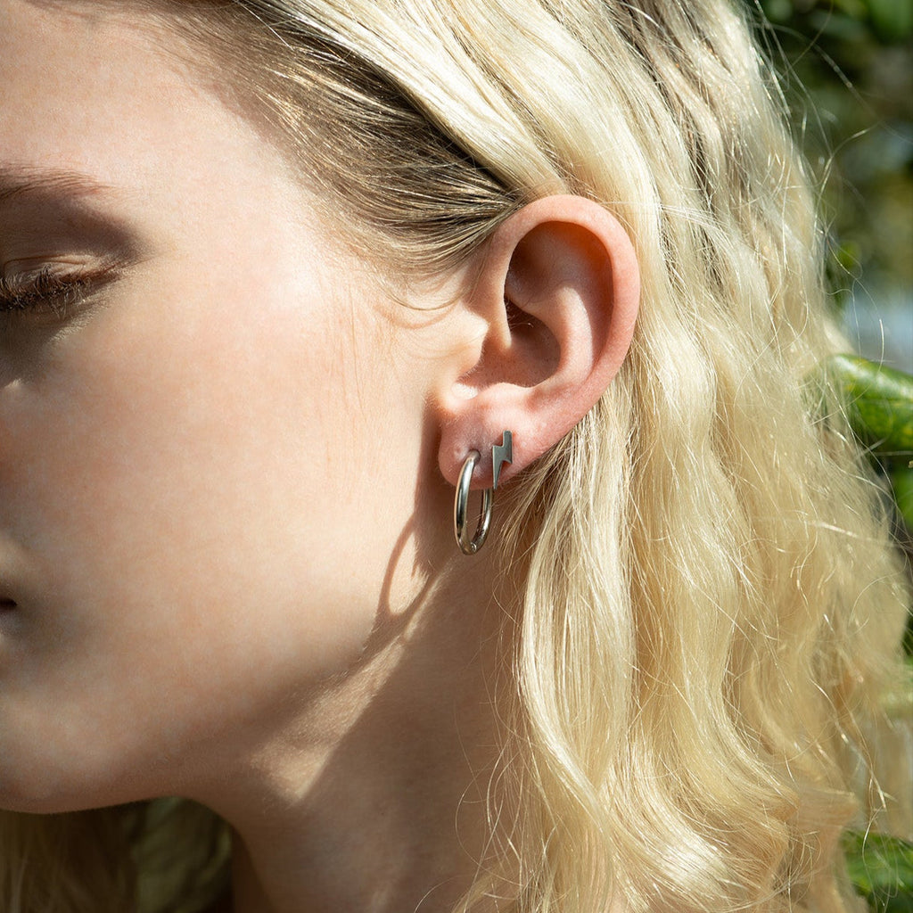 Gold Lightning Bolt Earrings – 18K Gold Studs | Hypoallergenic Stainless Steel Jewelry
