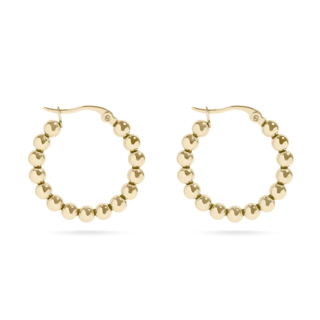 14K Gold Filled PLUS Circle Ball Hoop Earrings- main 
