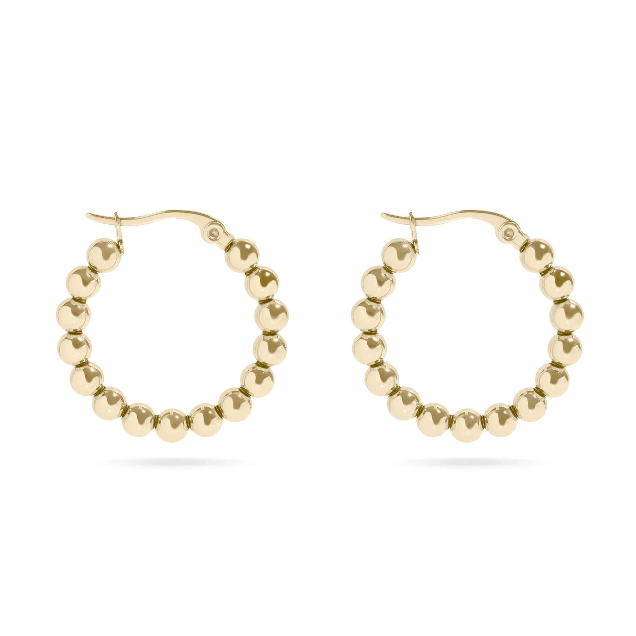 14K Gold Filled PLUS Circle Ball Hoop Earrings- main 
