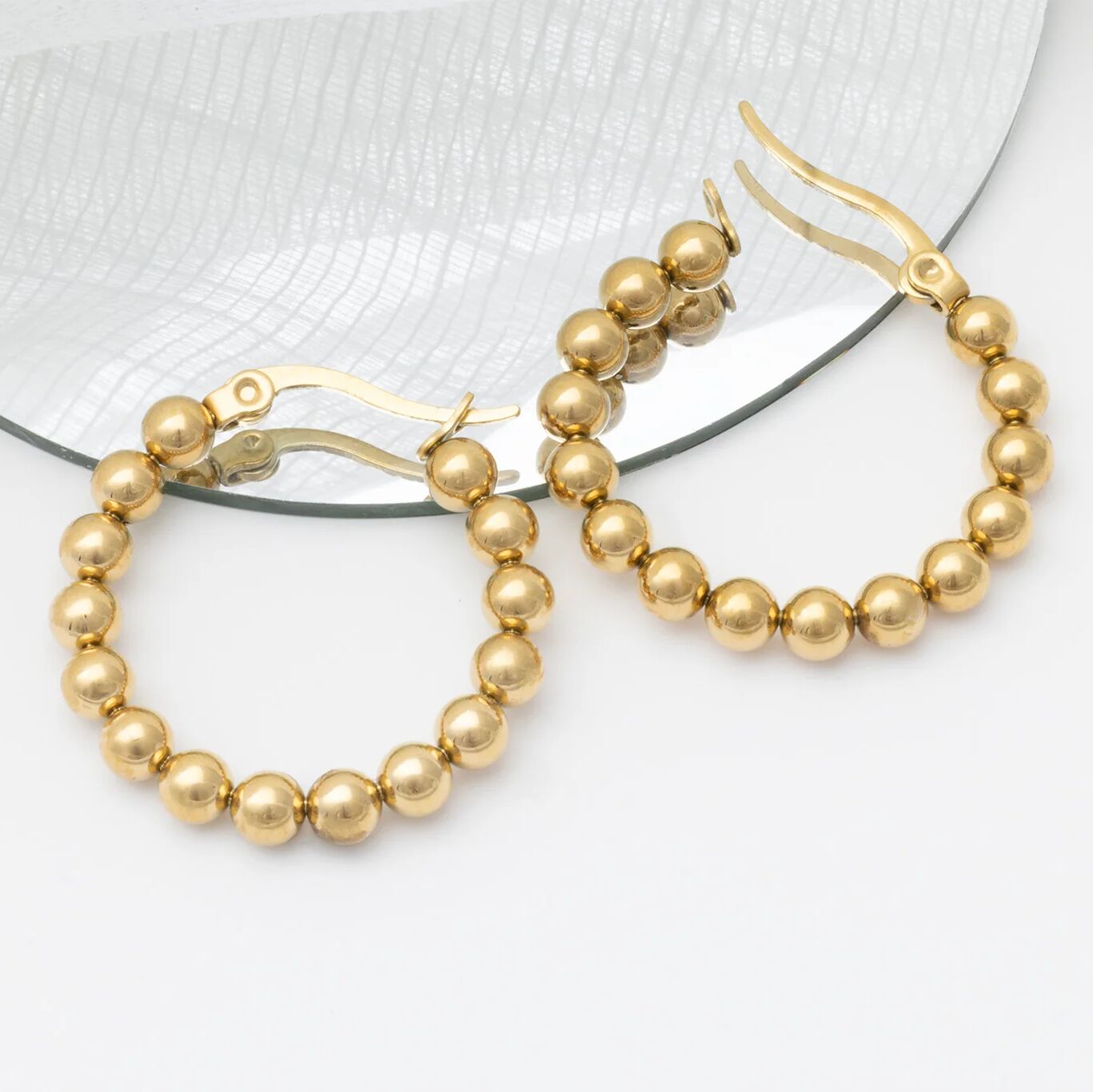 14K Gold Filled PLUS Circle Ball Hoop Earrings- studio 