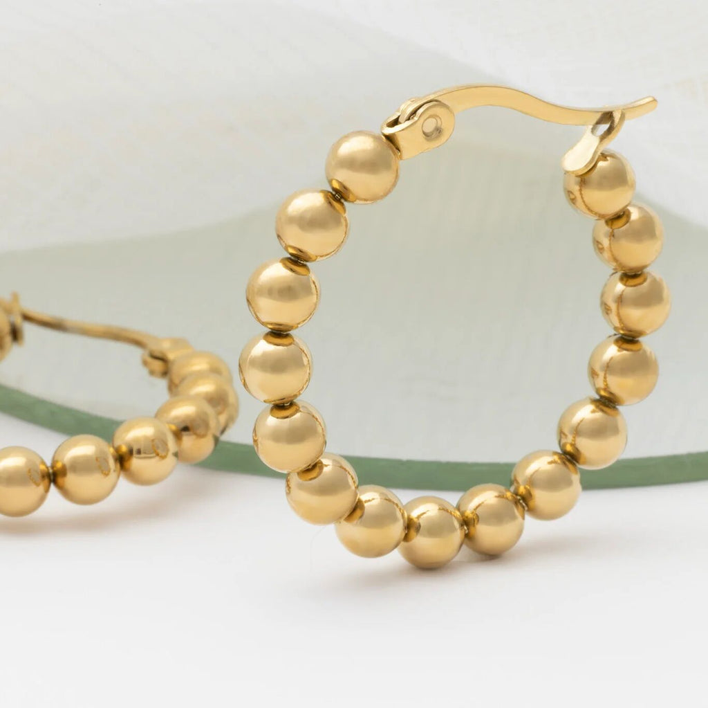 14K Gold Filled PLUS Circle Ball Hoop Earrings- studio 