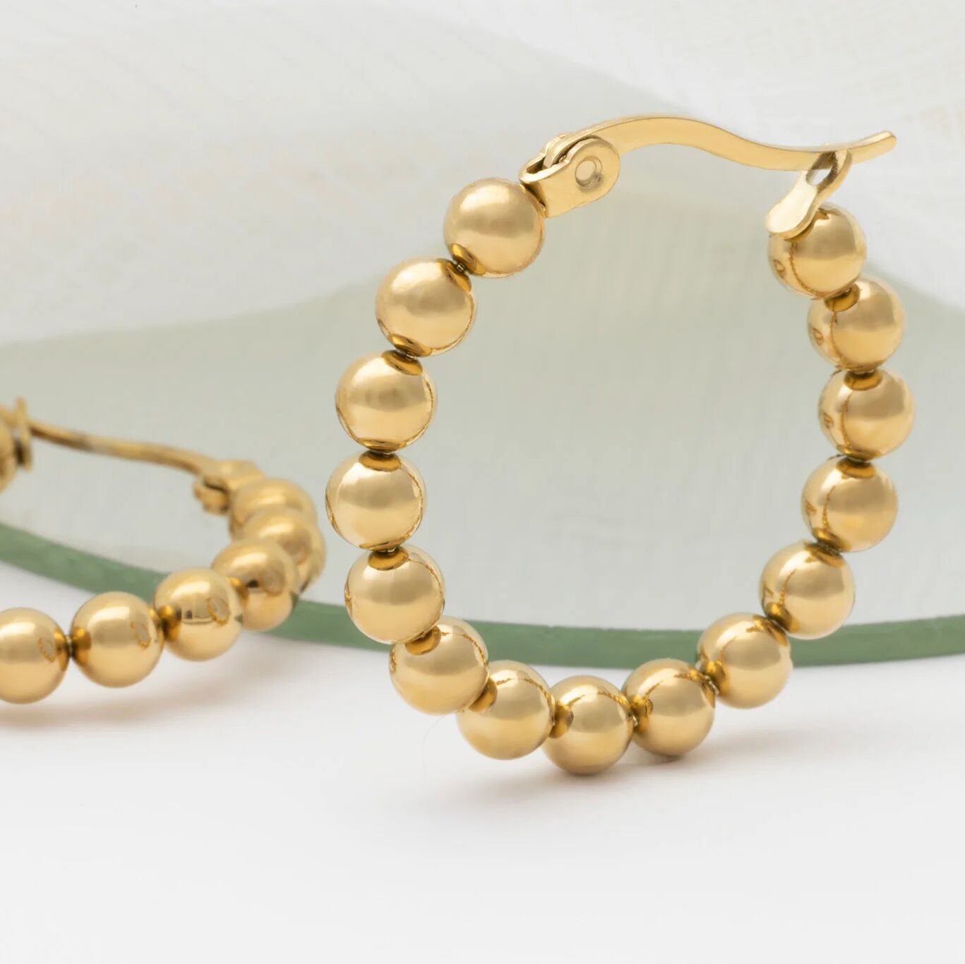 14K Gold Filled PLUS Circle Ball Hoop Earrings- studio 
