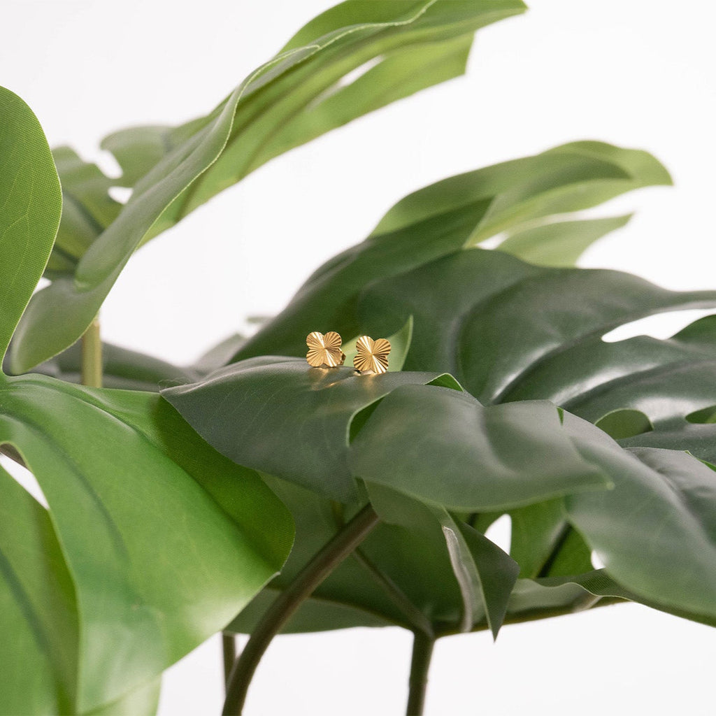 Clover Stud Earrings – 18K Gold PVD Coated Hypoallergenic Stainless Steel Jewelry