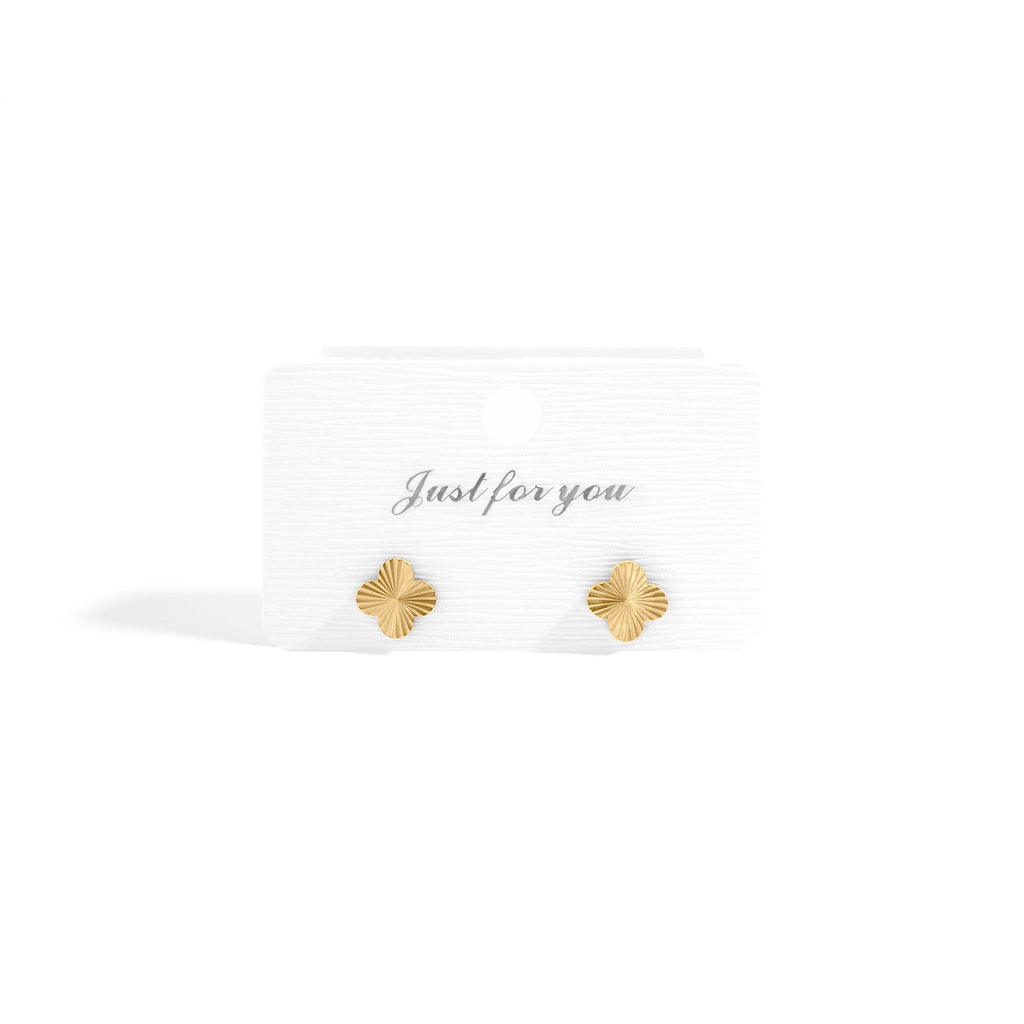 Clover Stud Earrings – 18K Gold PVD Coated Hypoallergenic Stainless Steel Jewelry