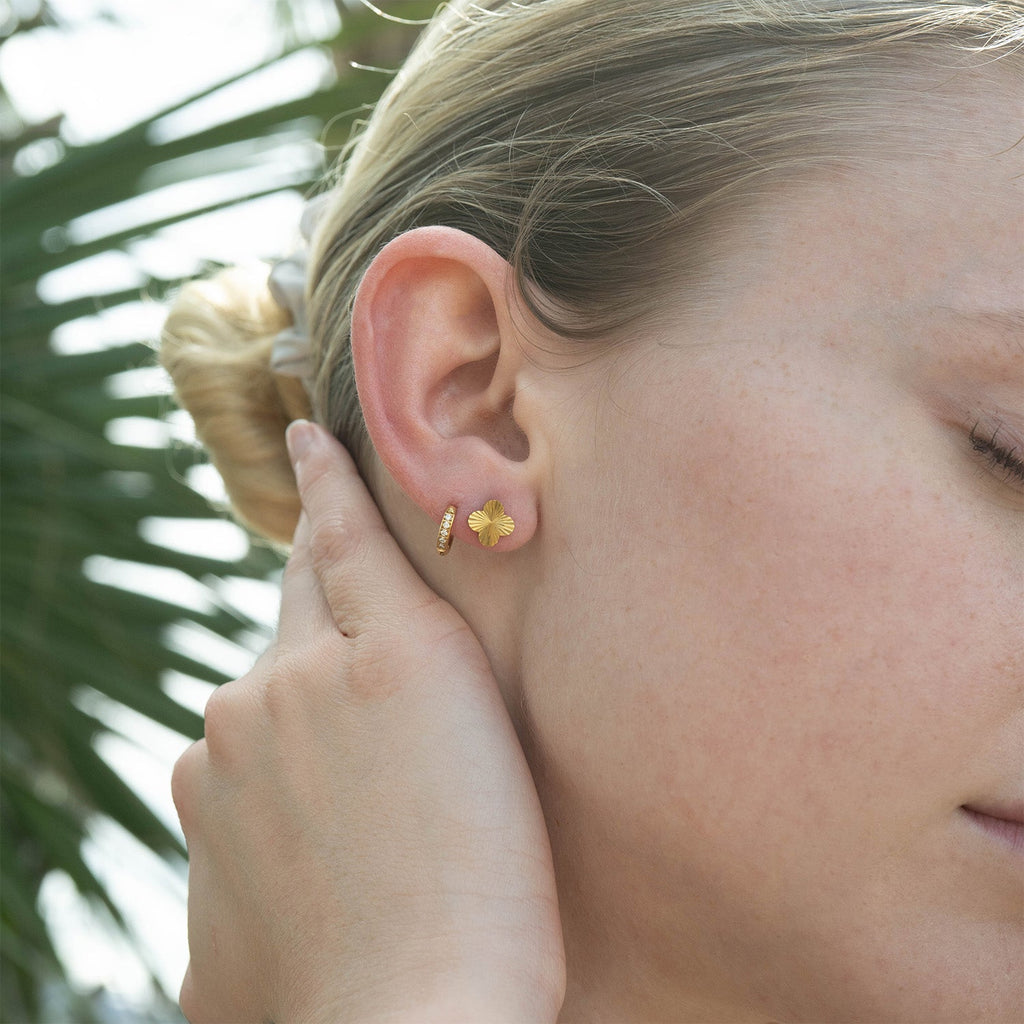 Clover Stud Earrings – 18K Gold PVD Coated Hypoallergenic Stainless Steel Jewelry